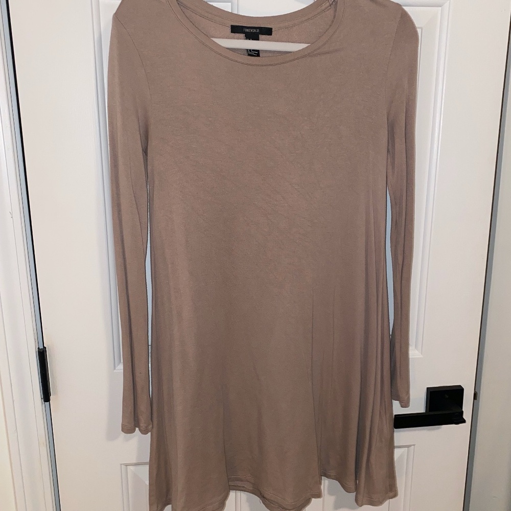 Forever 21 Tan T-Shirt Dress